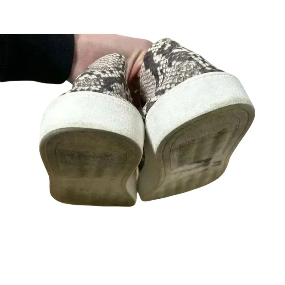 Steve Madden Fayna Women’s Snake Print Slip-On 10 Sneakers Trendy Casual Flats